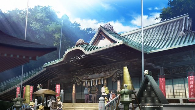 The temple gate where the characters visit